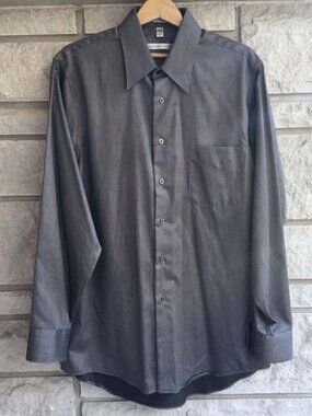 Men's Gunmetal Gray Dress Shirt - Geoffrey Beene